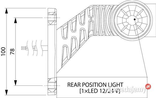 Lampa obrysowa LED prawa 0714W 1224V biała Oświetlenie Kamionna