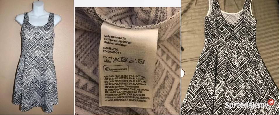 HM DIVIDED FIT FLARE BLACK AND WHITE DRESS