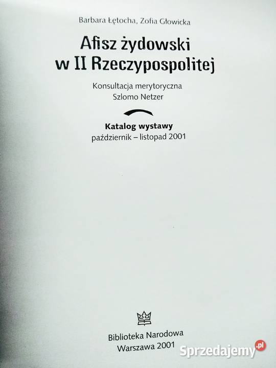 Afisz Żydowski w drugiej rzeczpospolitej katalog