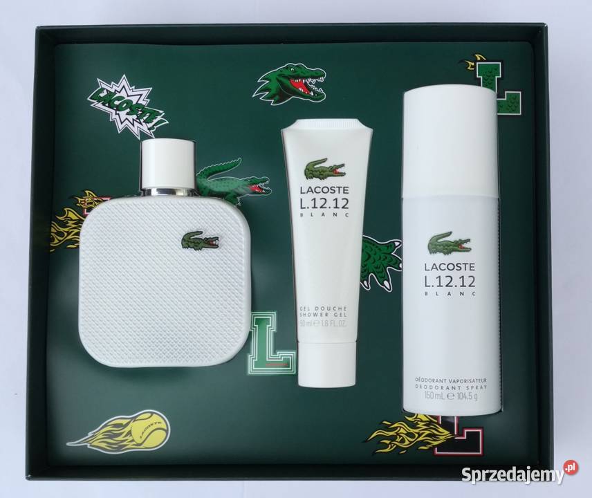 Zestaw mężczyzn LACOSTE L1212 BLANC nowy na lubelskie