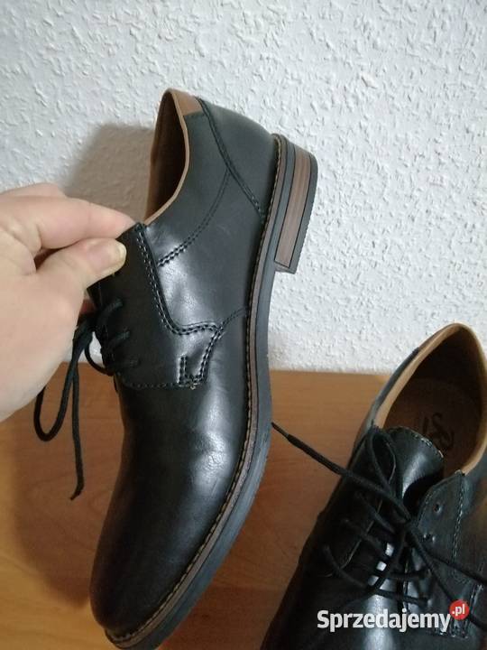 Rieker czarne półbuty męskie skóra naturalna Zgorzelec