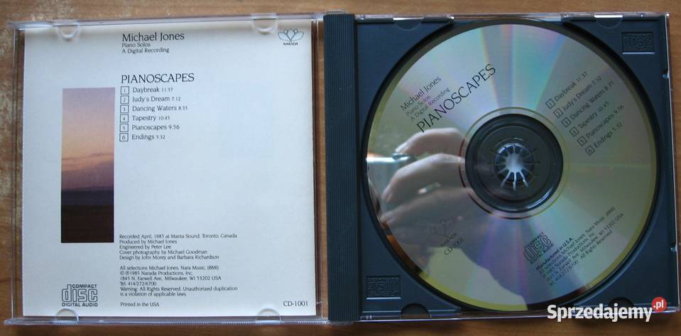 Michael Jones Pianoscapes Piano Solos Narada Płyty i kasety Kępice