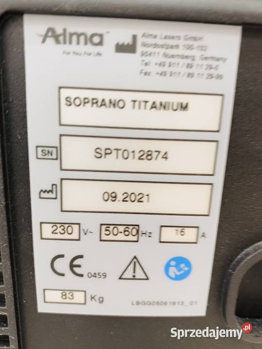 Soprano Titanium Alma Lasers 2021 laser do Kowale