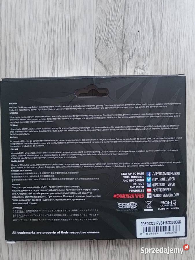 Pamięć RAM PATRIOT Viper Steel 16GB 2x8GB DDR4 Kraków