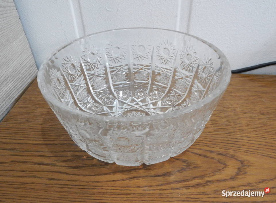 Duża kryształowa misa owocarka salaterka podkarpackie Leżajsk