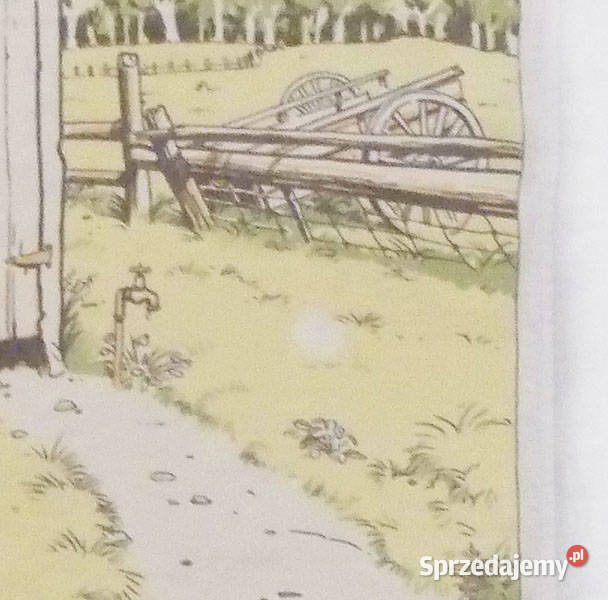 vintage bieznik z nadrukiem prl serwetka z lnu Kielce sprzedam