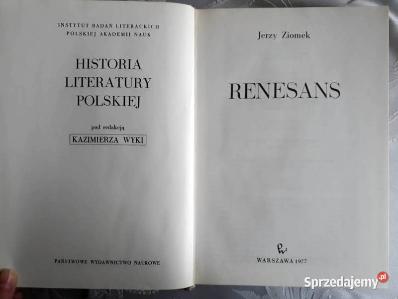 Renesans Jerzy Ziomek Rok wydania 1977 świętokrzyskie Kielce