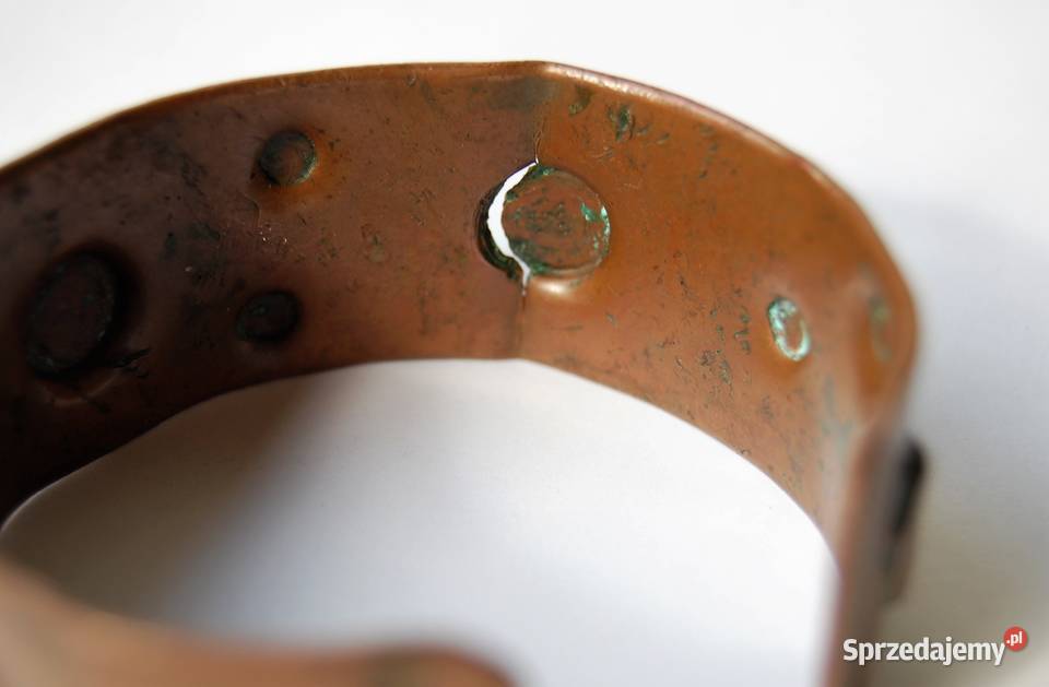 Bransoletka miedziana kuta vintage lata 70 Lublin