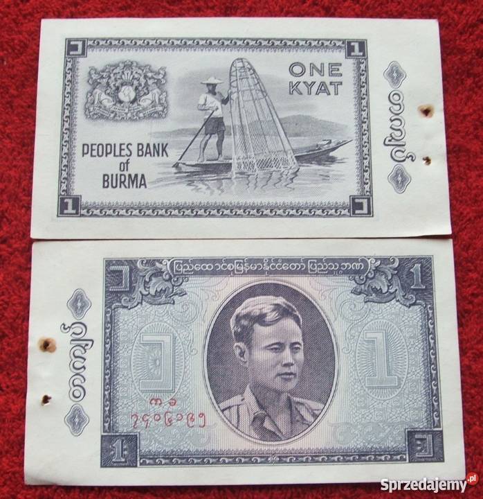BURMA 1 KYAT 1968 Kolekcjonerski Banknot 1 Numizmatyka sprzedam