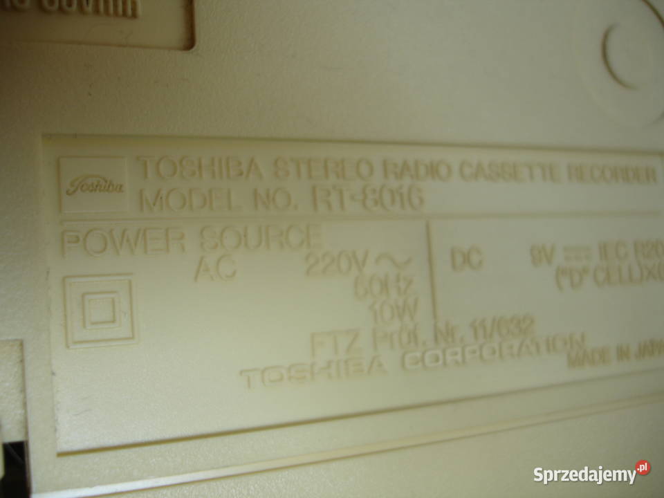 Radiomagnetofon TOSHIBA RT8016 lubuskie sprzedam