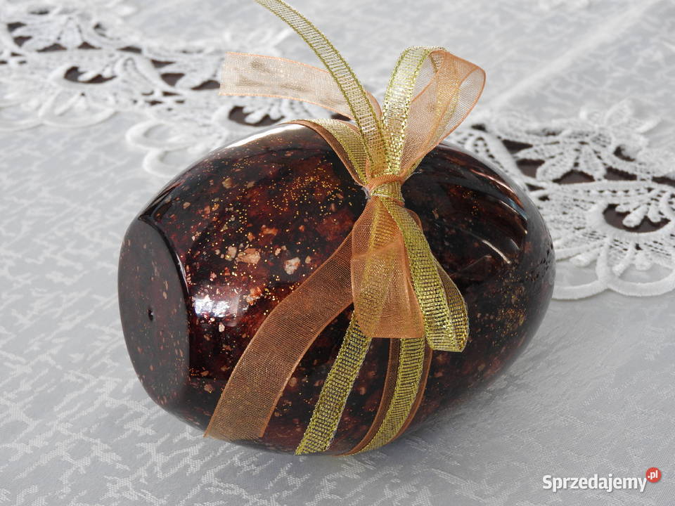 Jajko plastikowe imitacja bursztynu handmade Bytom