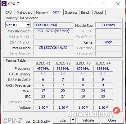 Pamięć RAM GoodRAM 2GB DDR3 1333 MHz CL9 DIMM Gdańsk