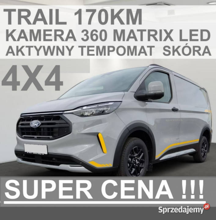 Ford Transit Custom Trail 4X4 L2 170 A8 Kamera tempomat Szczecinek