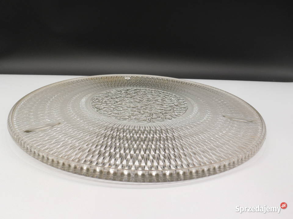 Talerz patera szklana duża ozdoba szkło Raszków