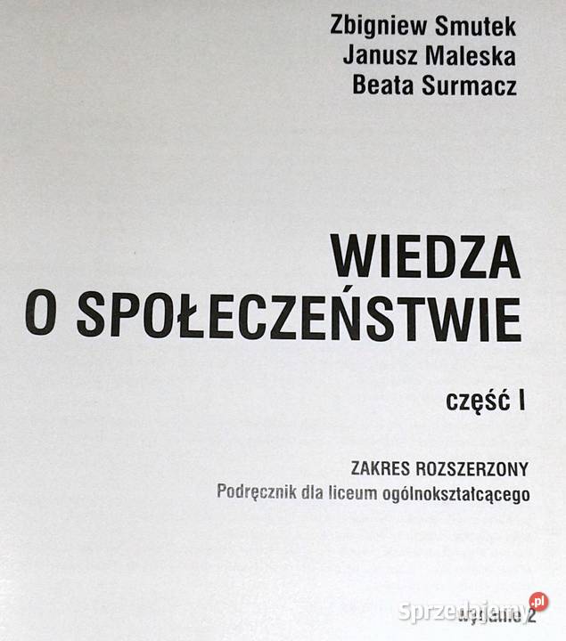 Wiedza o Społeczeństwie Cz 1 Z Smutek J Maleska miękka