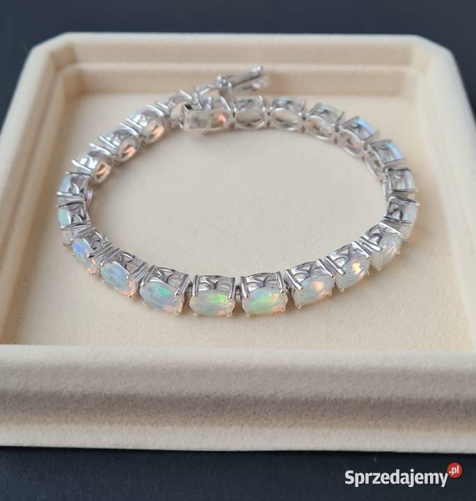 Bransoletka srebro rodowane 925 opale etiopskie Otwock sprzedam