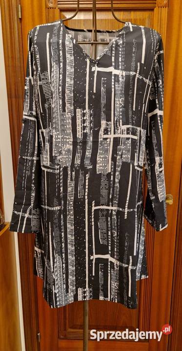 Wizytowa TUNIKA BLUZKA L w czarnobiały print Lublin