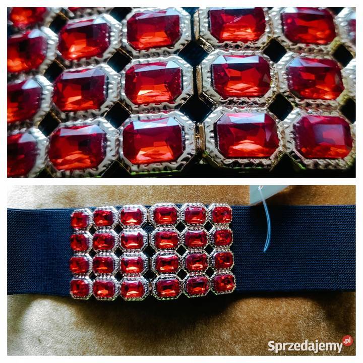 Pasek DamskiGUMA OZDOBNA BIŻUTERIA cekiny Pątnów