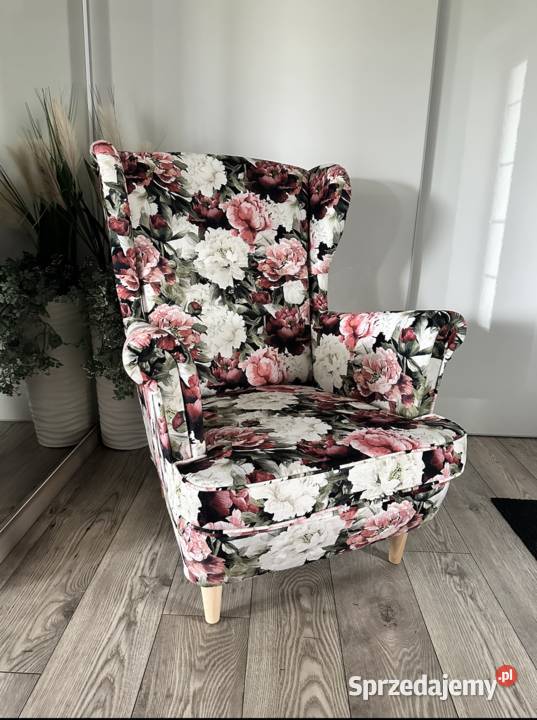 Fotel Uszak wzorzysty piwonie dostawa 0 Tarchały Małe