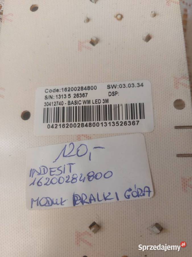 INDESIT 16200284800 MODUŁ PRALKI GÓRA Nowy Sącz