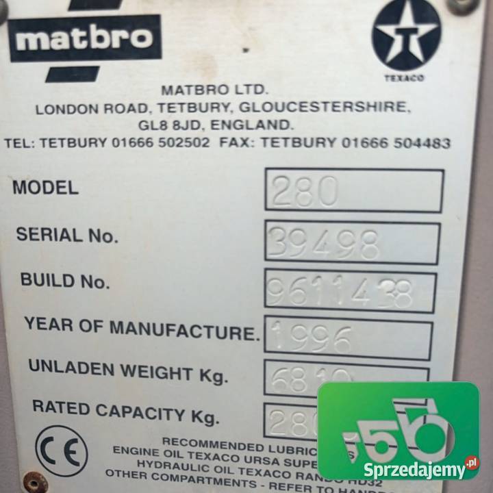 MATBRO TS 280 PartsCzęści Wilkowo