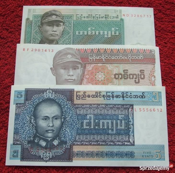 BIRMA Kolekcjonerskie Banknoty Zestaw 3 sztuki Katowice