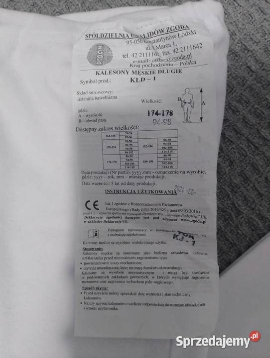 Kalesony męskie dugie białe Rozmiar XL Wrocław