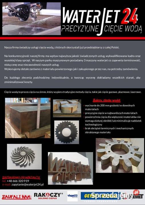 Ciecie wodą3 waterjety plazmą Świdnik