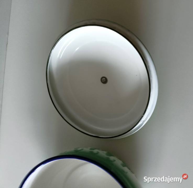 Garnek waza emaliowana z PRL vintage Łódź