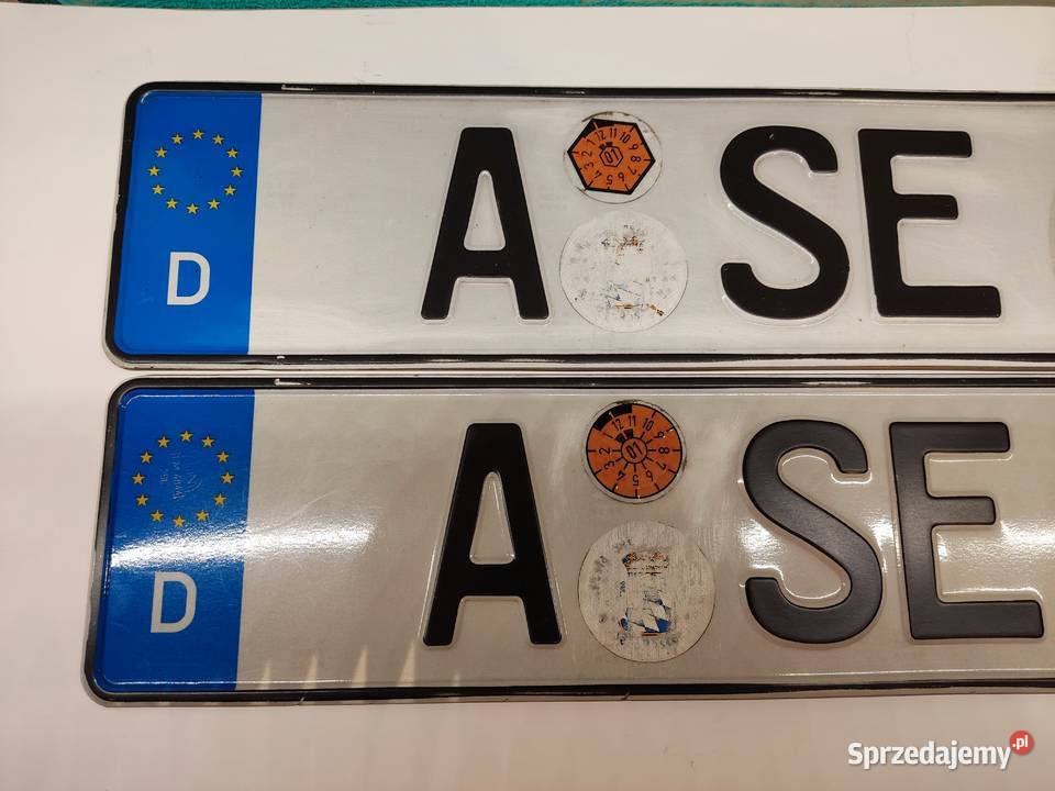 Tablica rejestracyjna Niemcy 2 sztuki ASE66 Głuchołazy