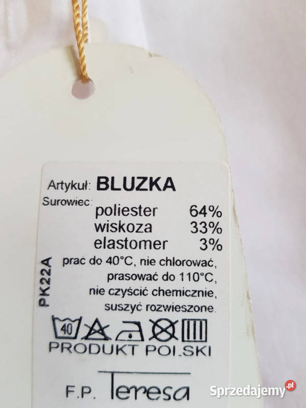 Biała elegancka wizytowa bluzka z kołnierzykiem długi Kielce