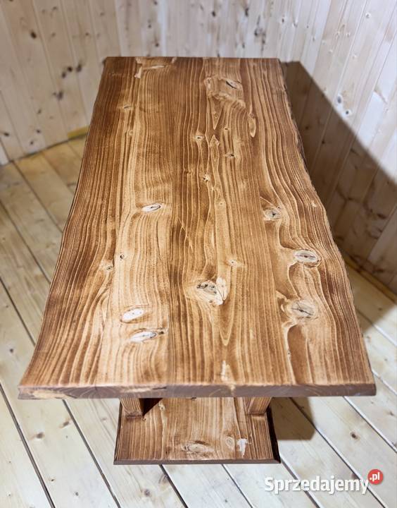 STOLIK KAWOWY Z PÓŁKĄ Z NATURALNYM OFLISEM Żabia Wola