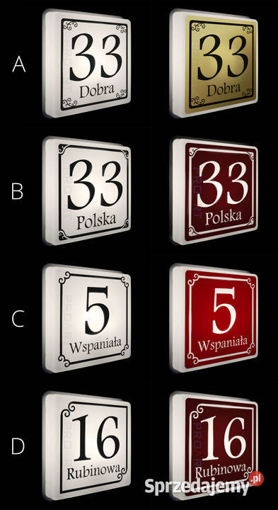 LED PODŚWIETLANY numer tabliczka na dom czujnik Tablice i numery