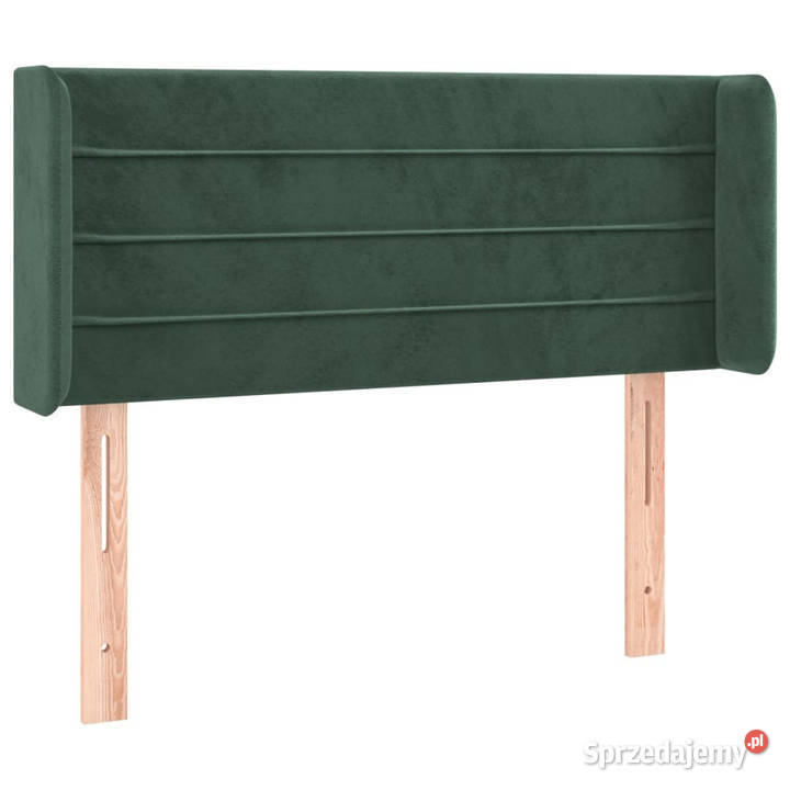Zagłówek uszak ciemnozielony 83x16x7888 aksamit