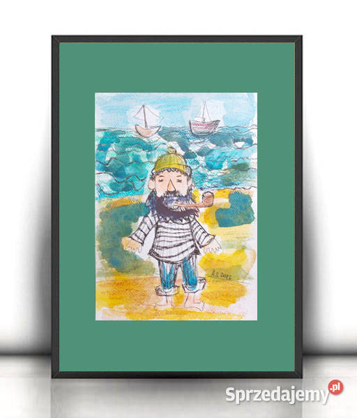 obraz marynarz pirat rysunek marine styl zachodniopomorskie sprzedam