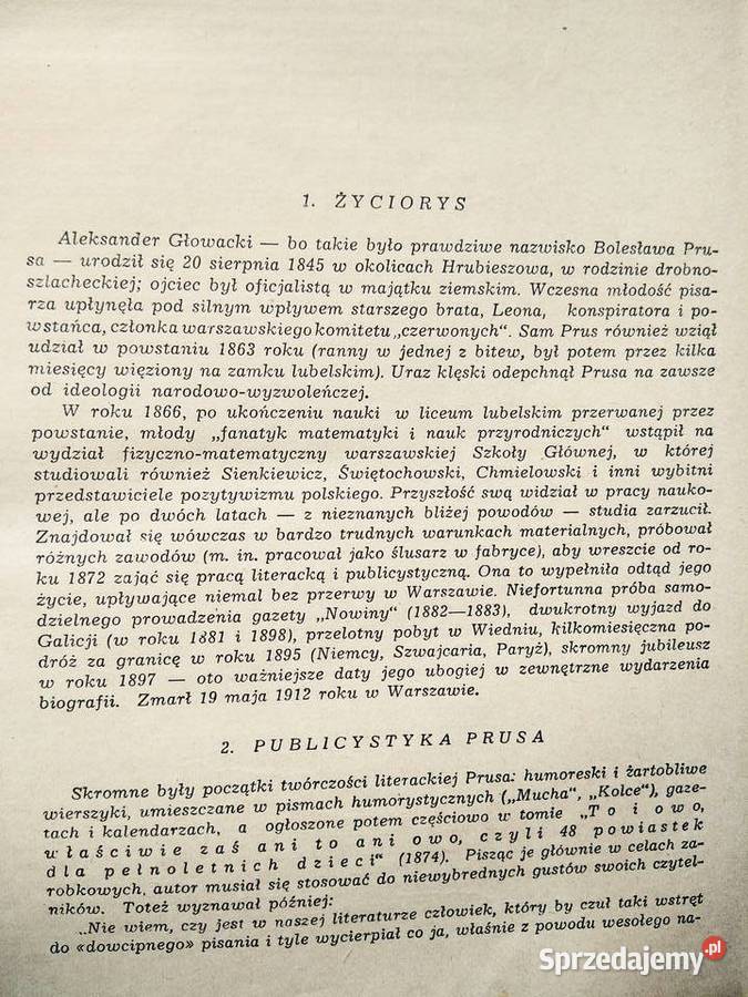 Głowacki Wybór pism książki używane antykwariaty Antyki, Sztuka, Kolekcje Warszawa