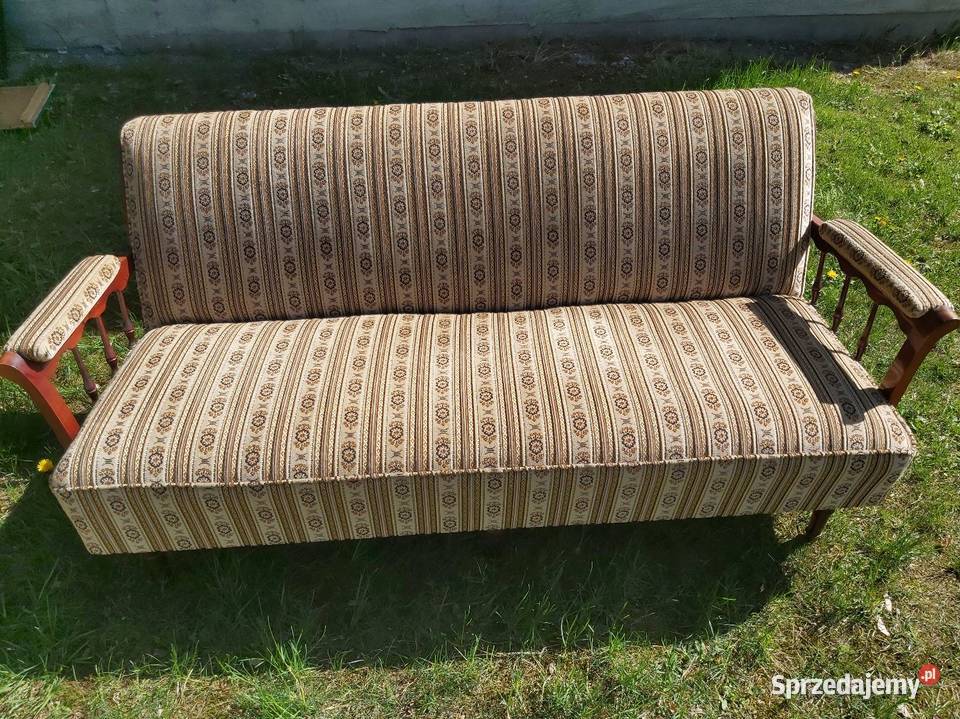 Sofa nierozkladana wisniowe drewno Meble mazowieckie