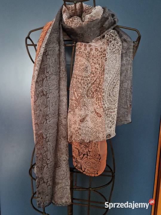 Cienki szalik nowy bez metki wzór patchwork lubelskie