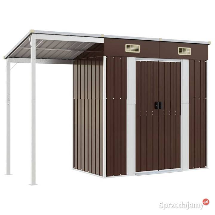 Szopa z wiatą brązowa 277x107x181 stal364527 Warszawa