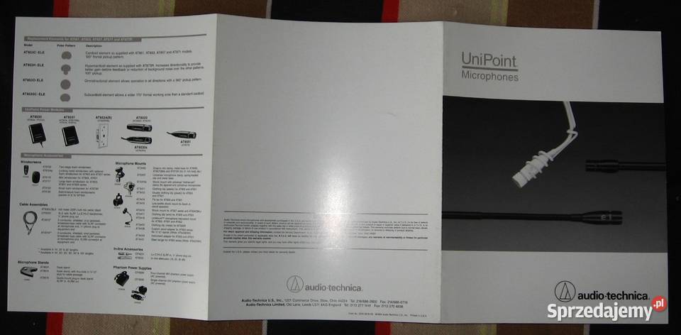 AudioTechnica microphones catalogs brochures mikrofony sprzedam