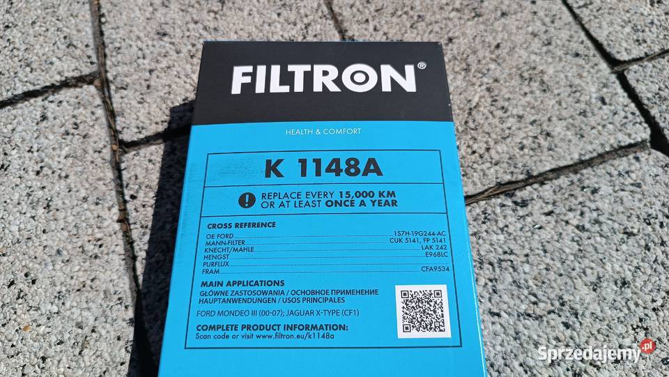 filtr kabinowy Ford Mondeo Mk3 Filtron K 1148A Filtry Knurów