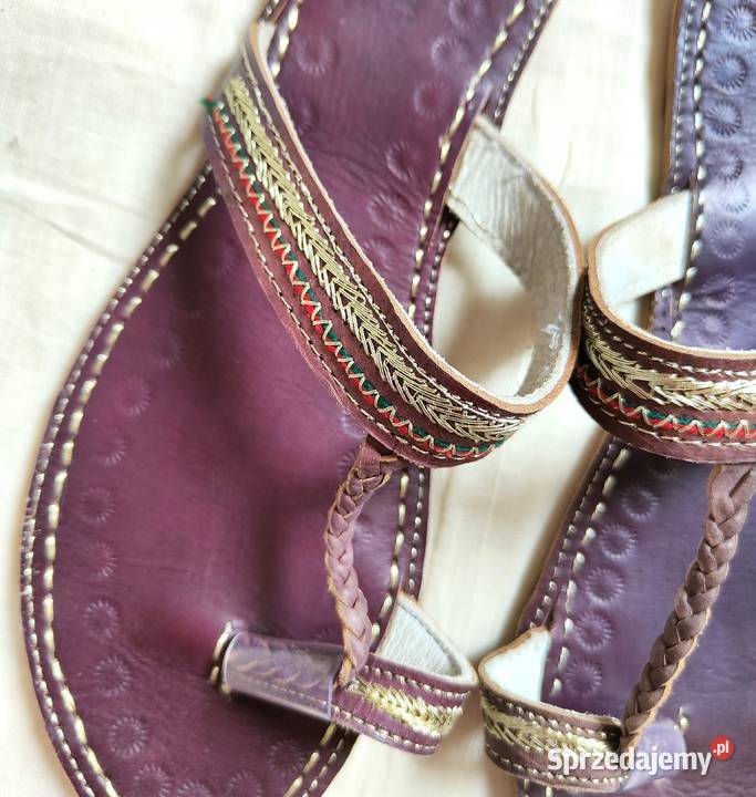 Skórzane japonki kohalpuri 39 brązowe orientalne Szczecin