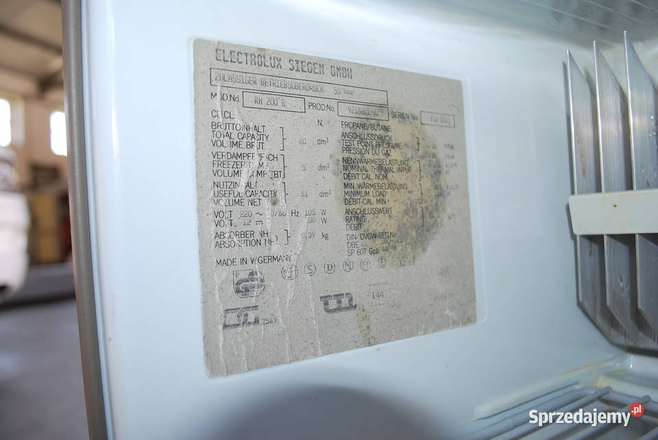 LODÓWKA ELECTROLUX RM200B 12V 220V GAS DO Grzebowilk