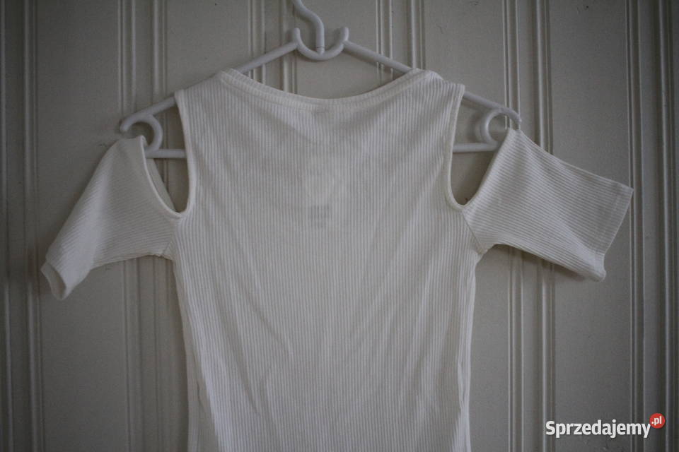 biały top HM xs 34 cold shoulder odkryte ramiona Toruń