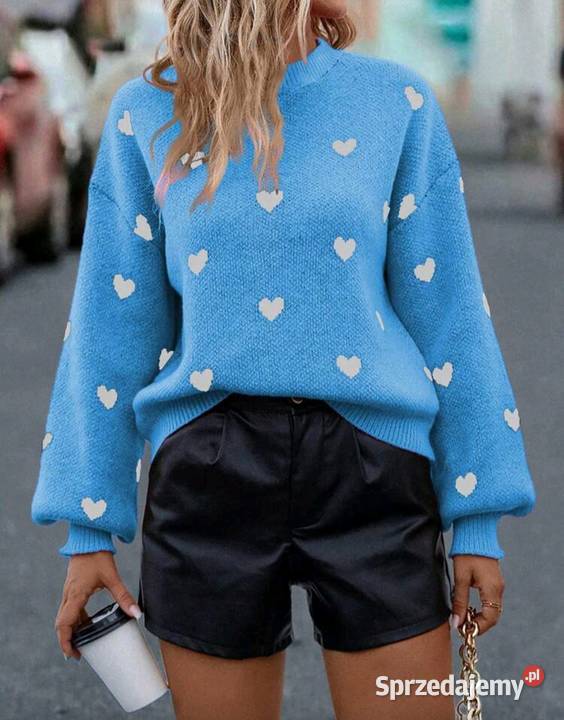Sweter damski w serca Rozmiar 34(XS) Garwolin