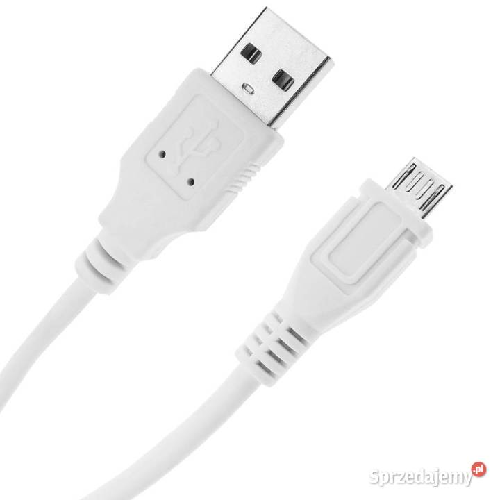 Kabel USB 20 A męski na MicroUSB męski biały 20 sprzedam