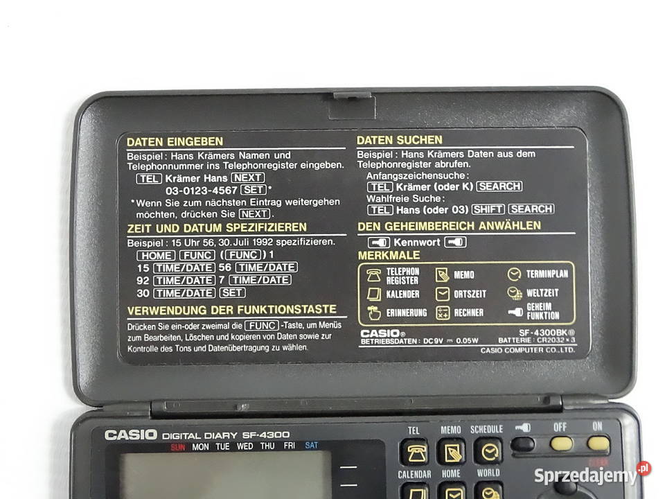 Retro Casio Digital Diary SF4300 32KB Vintage