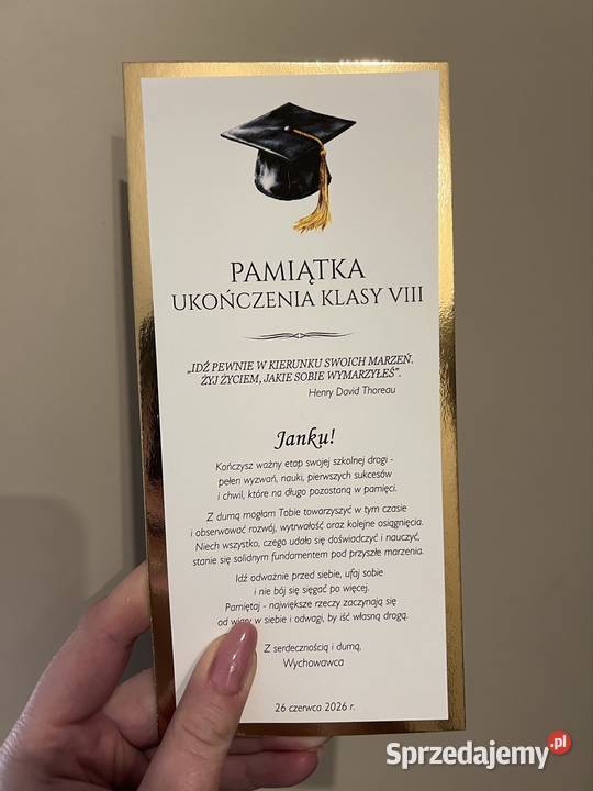 Zakończenie roku szkolnego Pamiątka wychowawcy Wadowice sprzedam