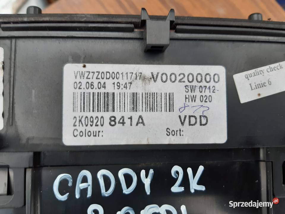 Caddy 2K 20 SDI Zestaw startowy komputer Części samochodowe Mińsk Mazowiecki sprzedam