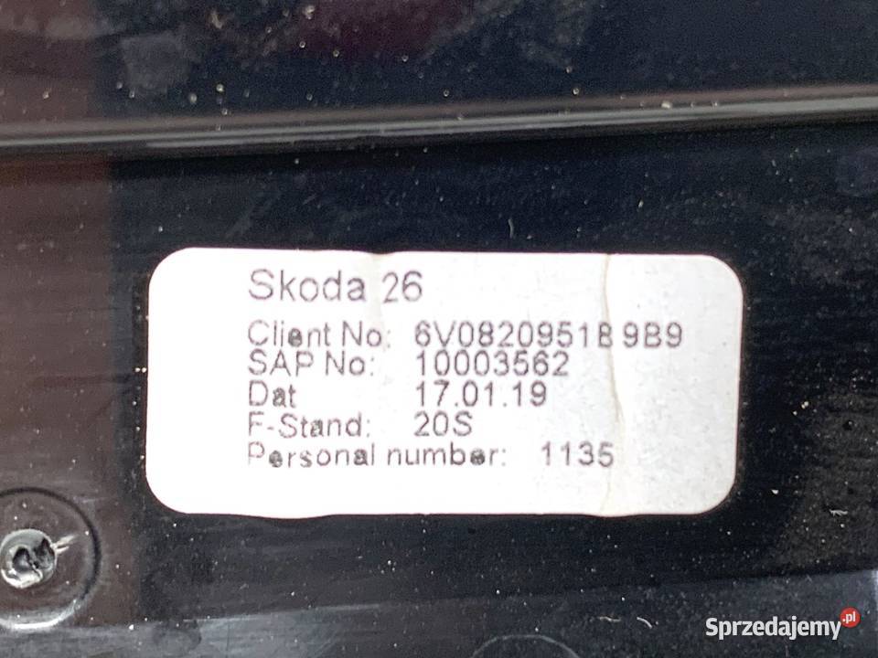 KRATKA NAWIEWU PRZÓD SKODA FABIA III 6V0820951B